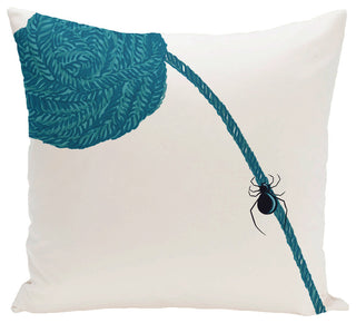 Eensy, Weensy Spider Holiday Print Pillow, Teal, 18"x18"