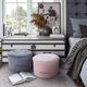 Luna Grey Velvet Ottoman - Grey