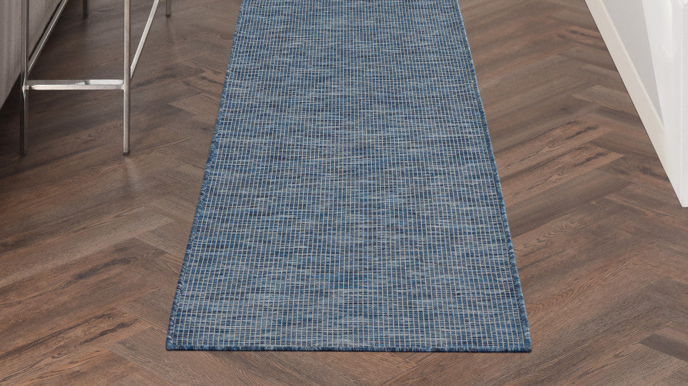 Nourison Positano Contemporary Area Rug, Navy Blue, 2'2"x10' Runner