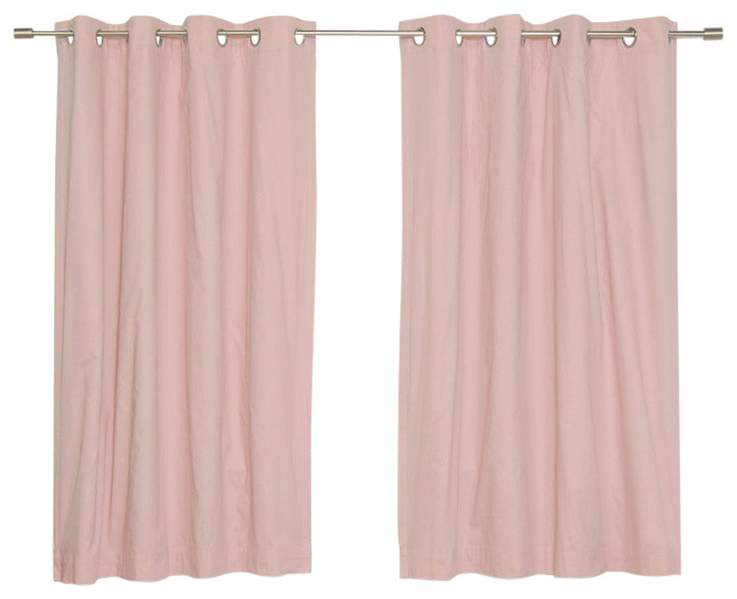 Solid Cotton Blackout Curtain, Pink, 52"x84"