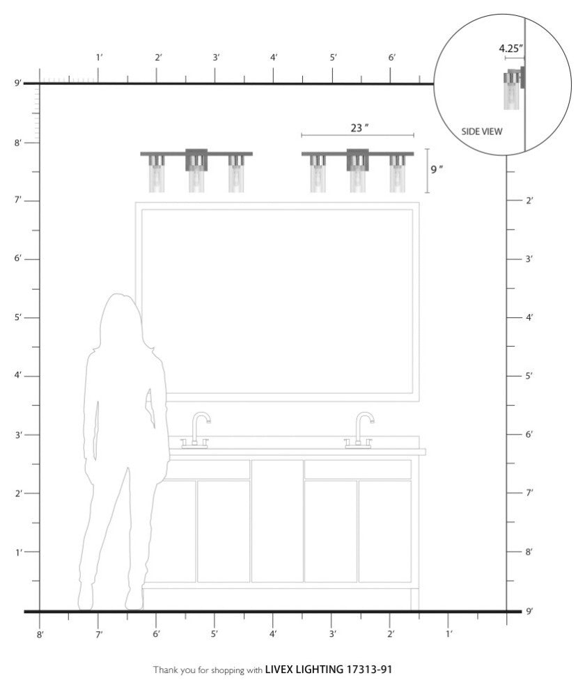 Carson 3 Light Brushed Nickel Vanity Sconce