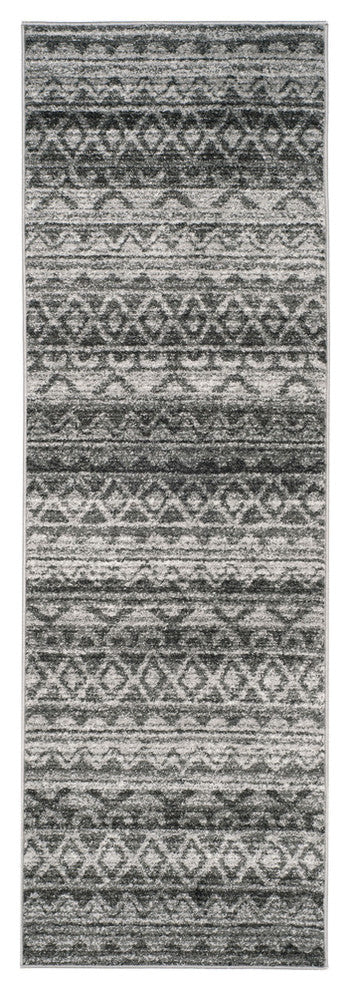 Safavieh Adirondack Adr119N Moroccan Rug, Ivory/Charcoal, 2'6"x6'0" Runner