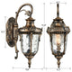 Bronze Outdoor Light Fixture Hammered Glass Wall Lantern Light