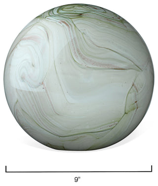 2-Piece Cosmos Glass Balls, Sage Swirl