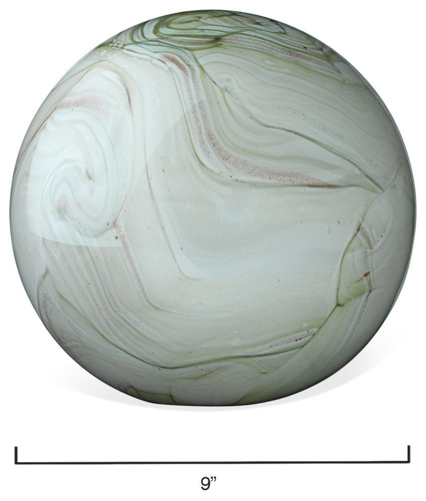 2-Piece Cosmos Glass Balls, Sage Swirl