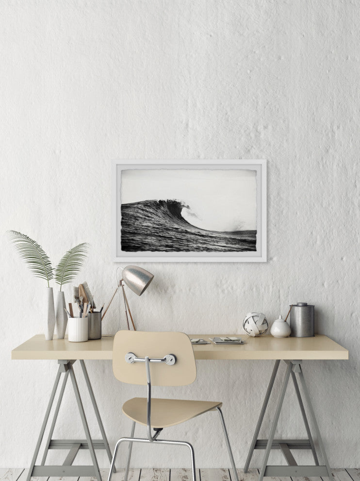 "Big Wave Surfing" Framed Painting Print, 18x12