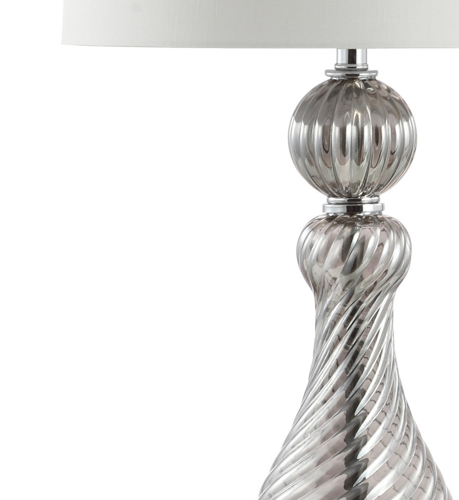 Murano 32" Swirled Crystal/Glass LED Table Lamp, Gray