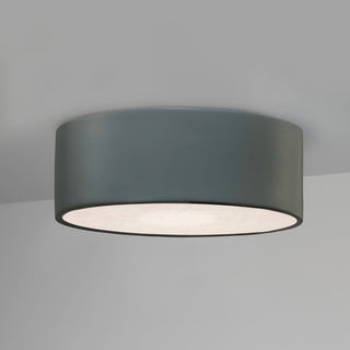 Short Round LED Flush, Pewter Green