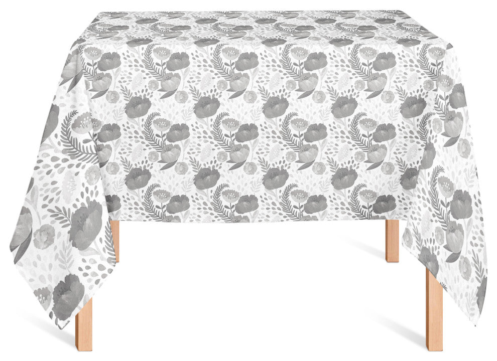 Simple Floral Gray 2 58x58 Tablecloth