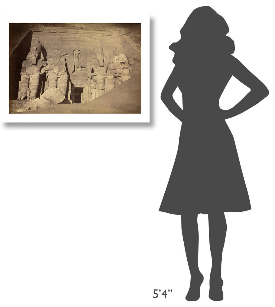 "Temple of Ramesses II, Abu Simbel, c. 1860s" Print by Antonio Beato, 32"x23"