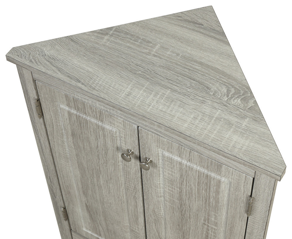 TATEUS Triangle Bathroom Storage Cabinet Freestanding Corner cabinet, Oak