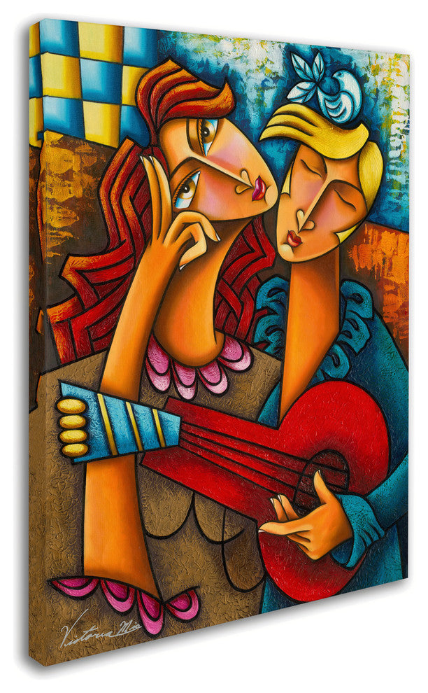 Victoria Mio 'Red Guitar' Canvas Art, 32"x24"