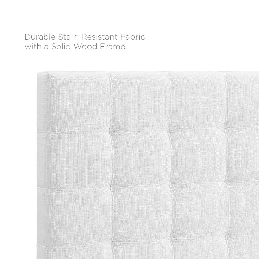 Paisley Tufted King and California King Upholstered Linen Fabric Headboard