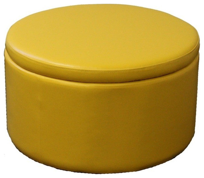 Modern Retro Brights Faux Leather Five Piece Round Ottoman Set