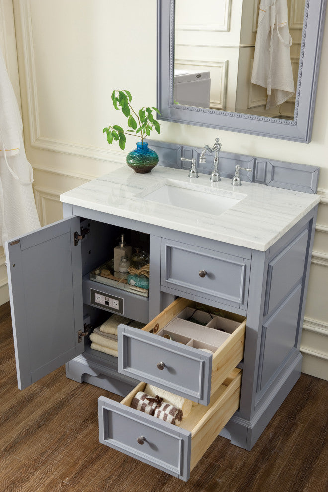 James Martin 825-V36-SL-3AF De Soto 36" Single Vanity w/ Solid Surface Top