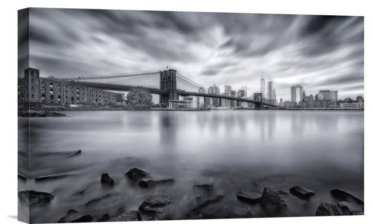 "Brooklyn Bridge" Stretched Canvas Giclee by Javier De La, 16"x10"