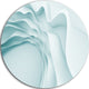Fractal Blue 3D Waves, Abstract Art Large Disc Metal Wall Art, 23"