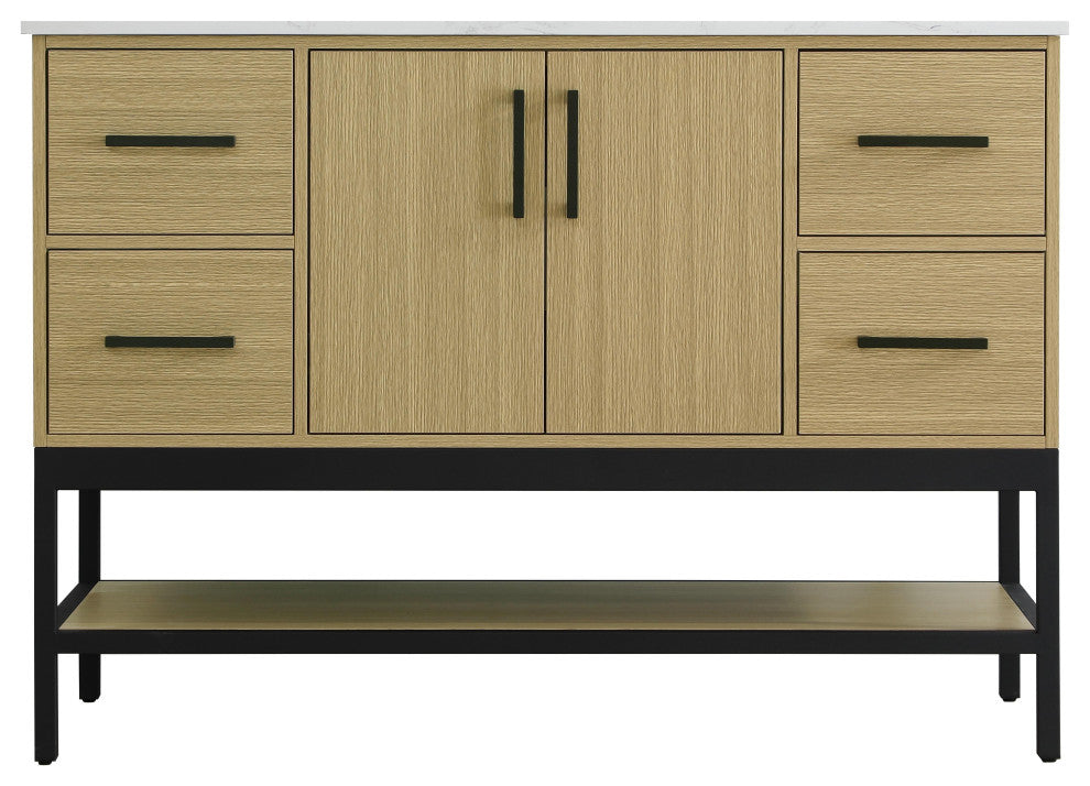 Home Living 48" Single Bathroom Vanity, Honey Brown