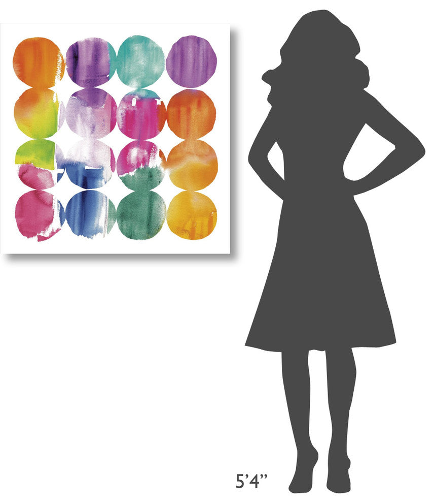 "Spring Dots Crop with White Border" Paper Print by Elyse DeNeige, 32"x32"