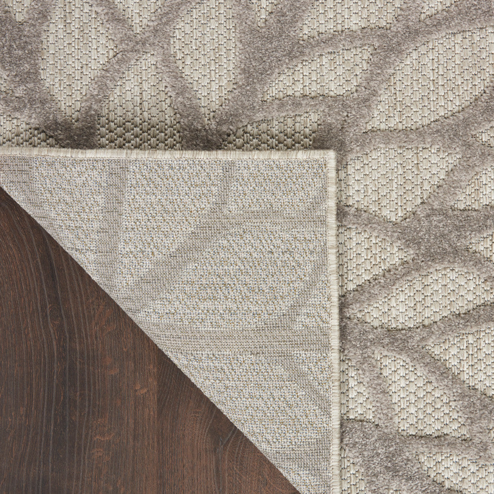 Nourison Aloha 3' x 5' Silver Grey Tropical Area Rug
