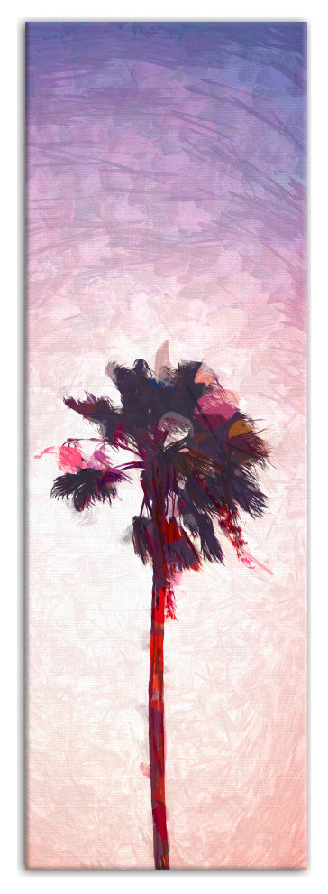 Pink Palm Tree 12x36 Canvas