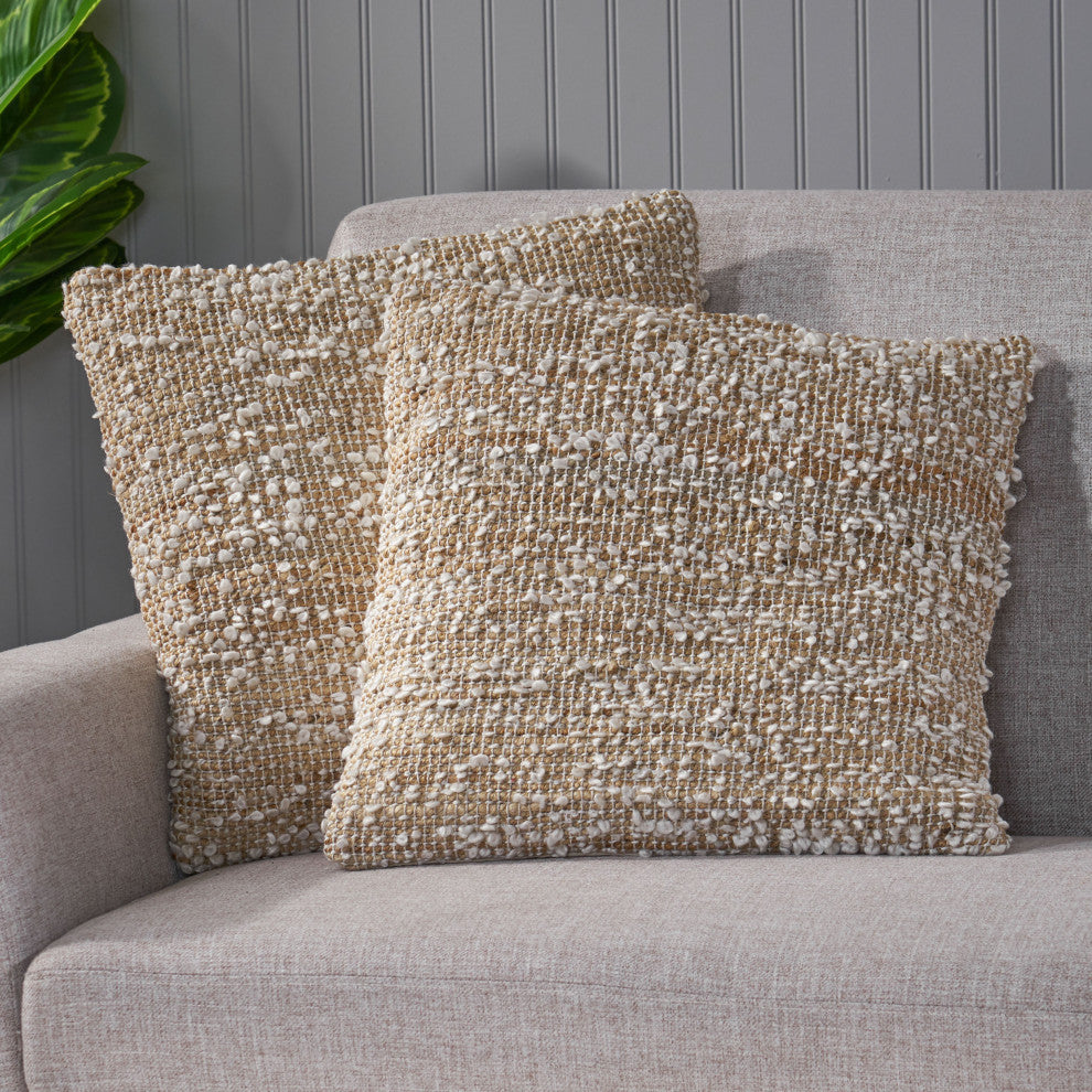 Susan Boho Handcrafted Fabric Throw Pillow, Set of 2