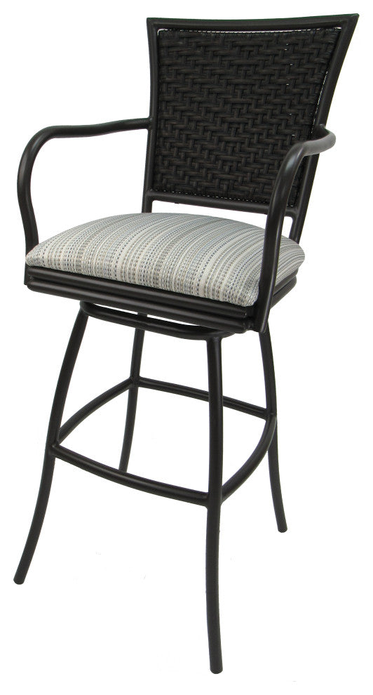 Set of 3, Outdoor/Indoor Swivel Bar Stools Erin, Natural Fun on Brown, 30"