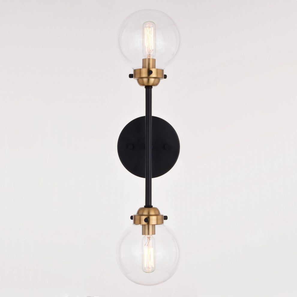 Orbit 2 Light Wall Light Oil Rubbed Bronze and Muted Brass