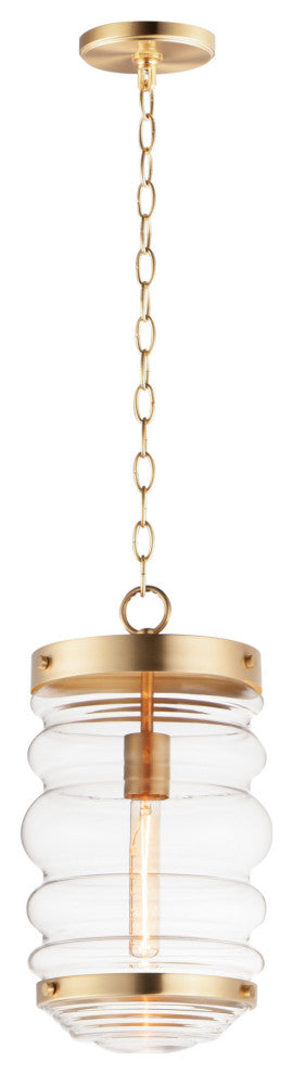 Maxim 11124CL Newport 9"W Mini Pendant - Satin Brass
