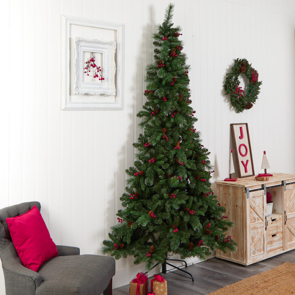 T3320 8 Flat Back Montreal Mountain Pine Artificial Christmas Tree