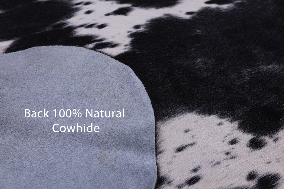 Black and White Natural Cowhide Rug 6' 9" X 6' 9" C2216