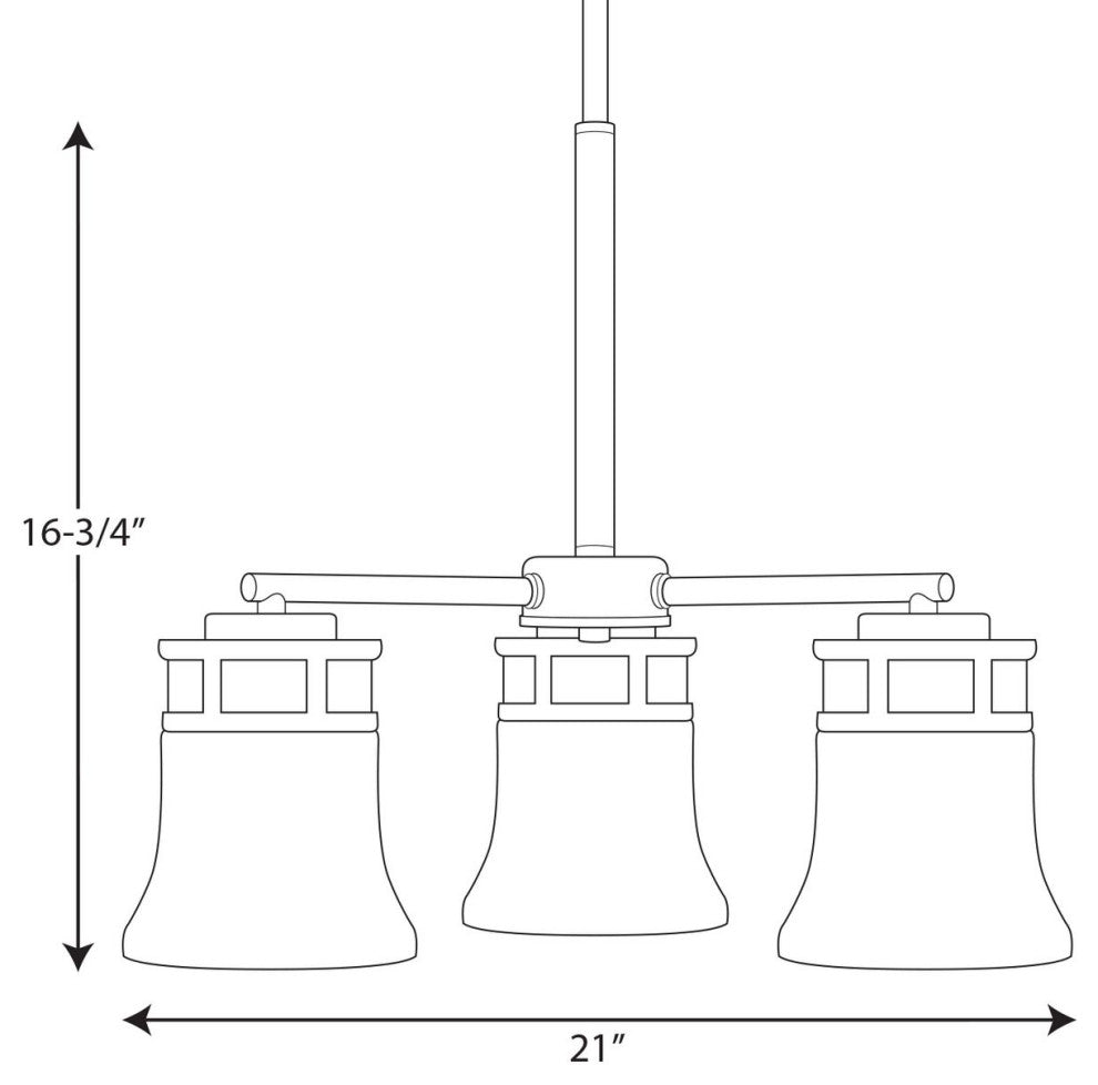 Cascadia 3-Light Chandelier, Antique Bronze