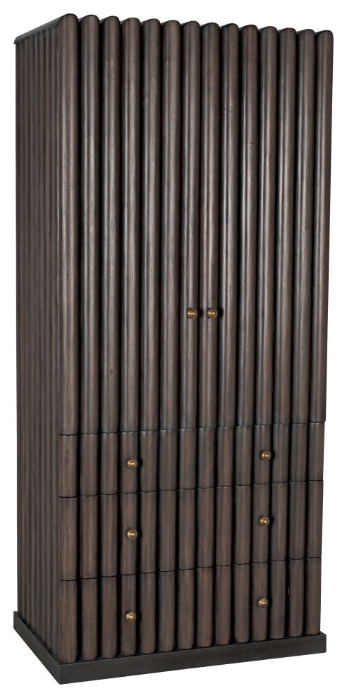 NOIR Furniture - Amunet Hutch in Pale Rubbed with Light Brown Trim - GHUT150PR