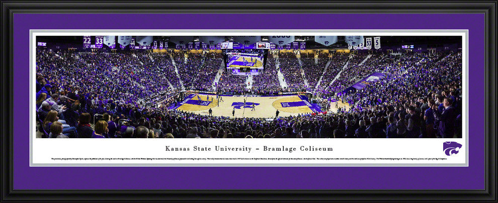 Kansas State Wildcats Basketball Panoramic Poster Print, Deluxe Frame