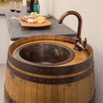 Wine Barrel Vanity with Bar Sink