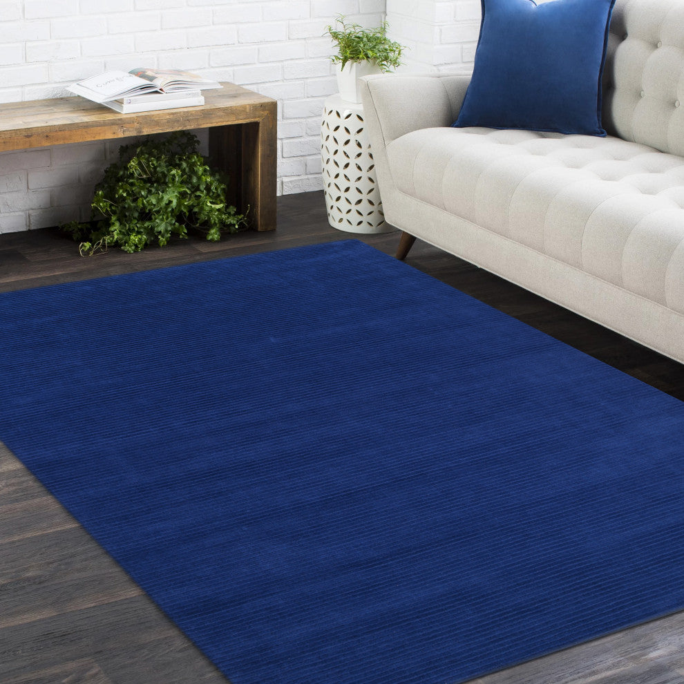 Cairo Handmade Area Rug Blue, 8' 0" X 10' 0"