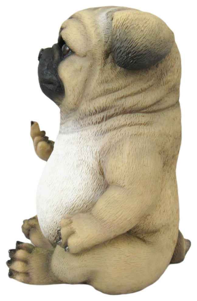 Pug Life Rude Finger Flipping Pug Dog Tabletop Statue 6.75 Inches High