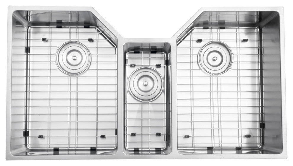 Ruvati RVH8500 35" Undermount Stainless Steel Kitchen Sink Triple Bowl