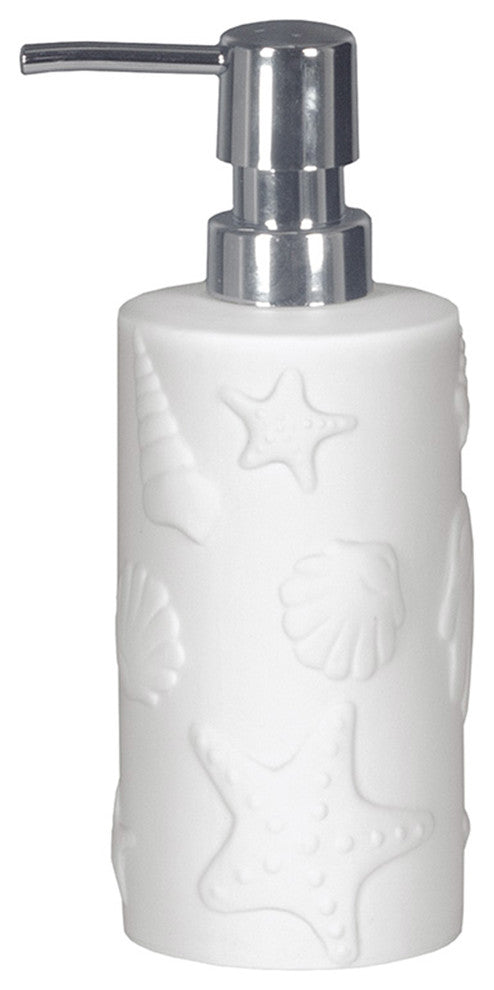 White Porcelain Bathroom Accessories Set, Starfish, Soap Dispenser