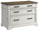 Drake 42" Wide Lateral File Cabinet, Rustic White and French Oak