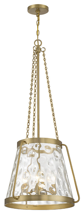 Crawford 4-Light Pendant, Matte Black, Warm Brass