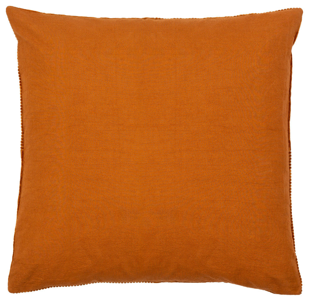 Surya Corduroy Quarters Brick Red Pillow Shell With Polyester Insert 20"H X 20"W
