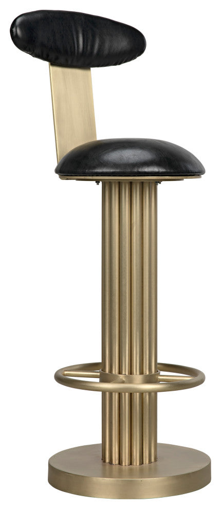 Sedes Bar Stool, Steel With Brass Finish