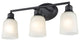 Amberle Collection 3 Light 22" Matte Black Bathroom Vanity Light