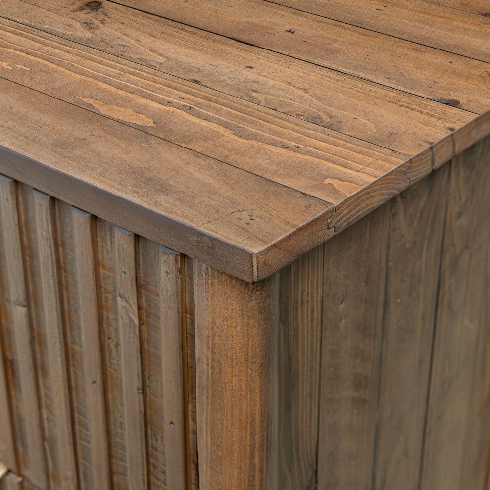 Britanica 5-Drawer Reclaimed Pine Chest, Brown
