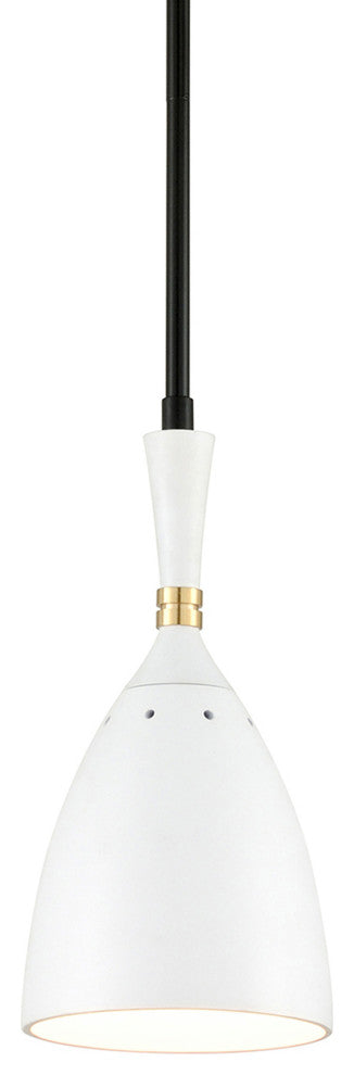 Utopia by Martyn Lawrence Bullard LED Pendant, Polished Brass, Satin White Metal