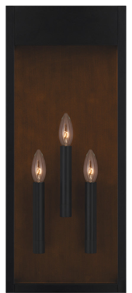 Quoizel MAE8410MBK 3-Light Outdoor Wall Mount, Maren