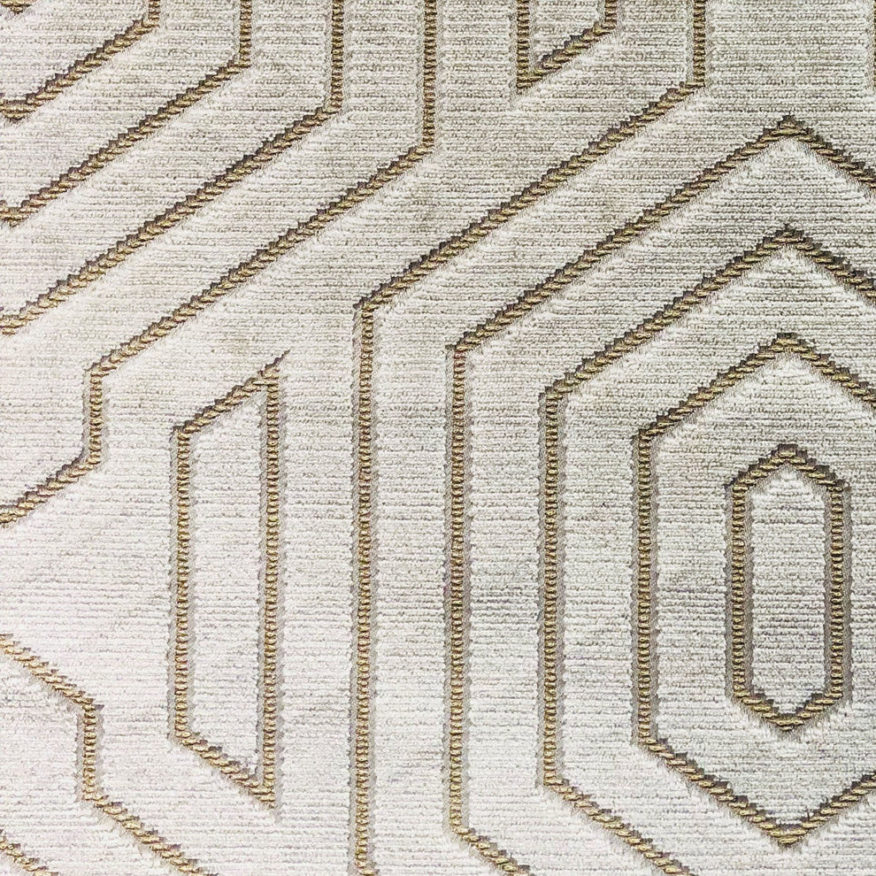 Plutus Pearly Velvet Gray Geometric Luxury Throw Pillow, 24"x24"