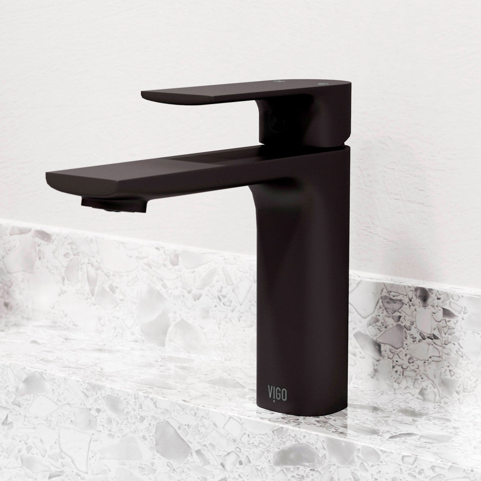 VIGO 6" H Davidson Single Handle Single Hole Faucet, Matte Black, Without Extras