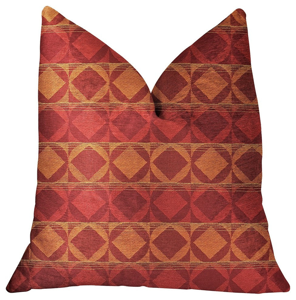 Celestial Red and Orange Luxury Throw Pillow, 24"x24"